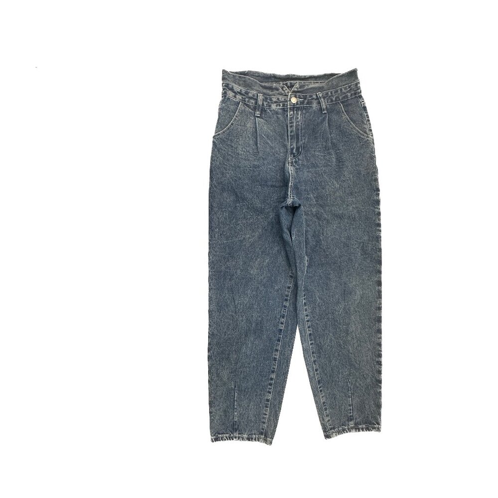 Shein Balloon Jeans Women Size L Blue Dark Wash High Rise Denim 15320